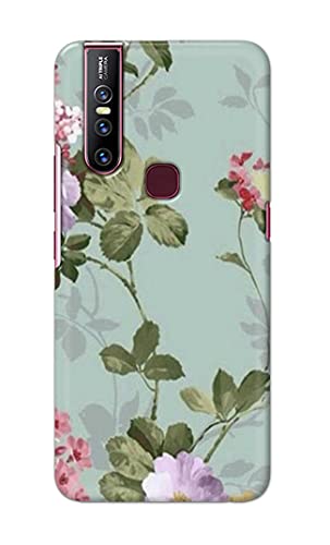 Image of Printed Hard Back Cover Case for Vivo V15 Back Cover (Floral Painting) -1302