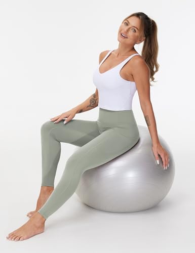 Image of THE GYM PEOPLE Thick High Waist Yoga Pants with Pockets, Tummy Control Workout Running Yoga Leggings for Women