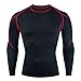 Gym Shirts for Men Long Sleeve Compression Shirt Slimming Athletic Workout Running Baselayer Tops Quick Drying Tshirt Red