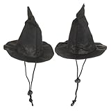BinaryABC Halloween Pet Hat Witch Hat,Halloween Pet Costume,Cat Puppy Dog Halloween Party Costume Hat Accessories,2PCS