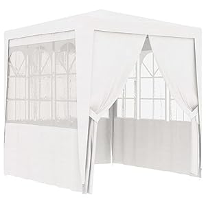 Homgoday Professionele partytent met zijwanden, 2,5 x 2,5 m, wit, 90 g/m², waterdicht, tuinpaviljoen, luifel, overkapping voor buiten, tuin, feest, camping, evenement, bruiloft tent
