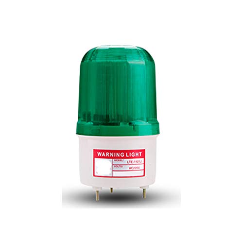 Luz de advertencia giratoria POWERTOOL 100 mm Luz de baliza LED con alarma Lámpara de sirena de emergencia para taller, sitio de construcción (220 V, verde)