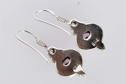 Argent 925 et quartz rose facetté sur boucles d'oreilles d'exception - 4
