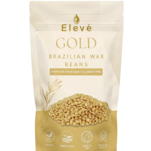 Image of Eleve Brazilian Wax Beans For Women | Liposoluble Stripless /No-Strips Waxing At Home For Brazilian Bikini, Face, Eyebrows, Upper-Lips, Chin, Underarms (Gold) (100g)