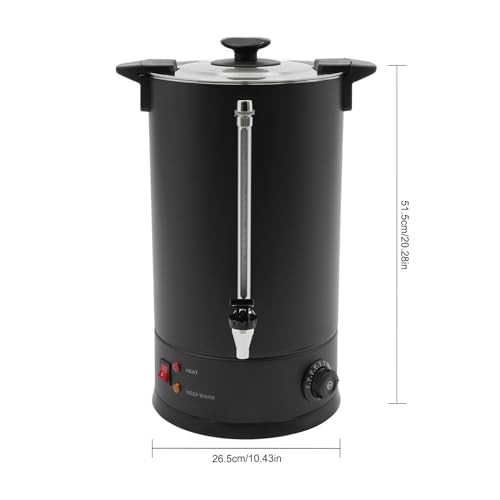 3.7 Gallon Commercial Coffee Urn 1400W Coffee Maker Machines with Faucet Stainless Steel Hot Water Dispenser Modern Hot Beverage Dispenser Commercial Coffee Pot for Home Office Party Wedding, Black