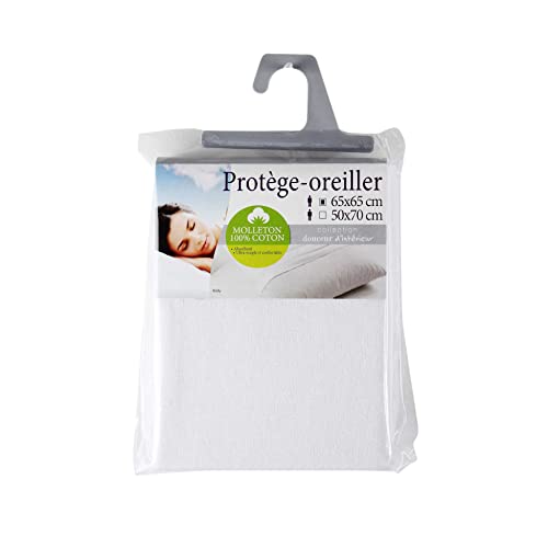 Protège oreiller molleton 65x65 cm absorbant lot de 5 douceur - 3