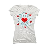 Design By Humans Valentines Day Science Chemistry Tee Juniors Athletic Heather Cream 2XL