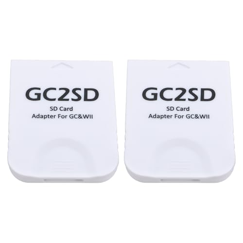 Create idea 2X Adaptateurs Carte Stockage 512 Go 45 X 35,5 X 7 Mm GC2SD Micro Lecteur de Carte Compatible avec Gamecube Les Consoles Wii Blanc