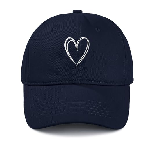 Women’s Adjustable Heart Baseball Cap Navy