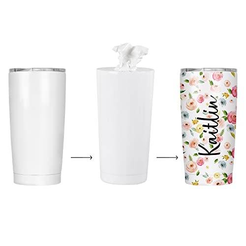 Image of 7x10 Inch White Sublimation Shrink Wrap Sleeve for Tumblers and Mugs and Other Sublimation Blanks, Heat Transfer Shrink Wrap Sleeve for Print by Oven, 50 Pcs Shrink Wrap Film