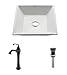 Kraus C-KCV-125-15000ORB White Square Ceramic Sink and Ventus Faucet Oil Rubbed Bronze