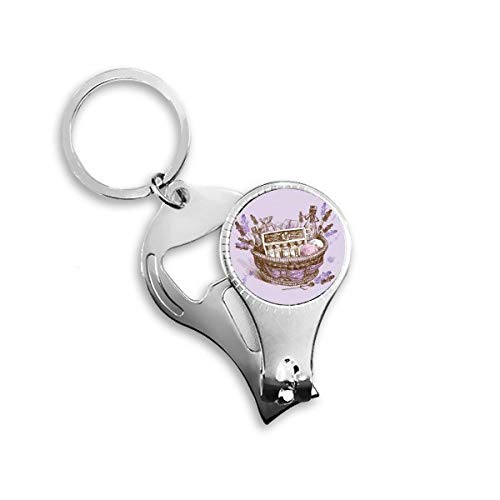 Porte-clés lavande avec coupe-ongles en acier et anneau d'orteil raffiné - 2