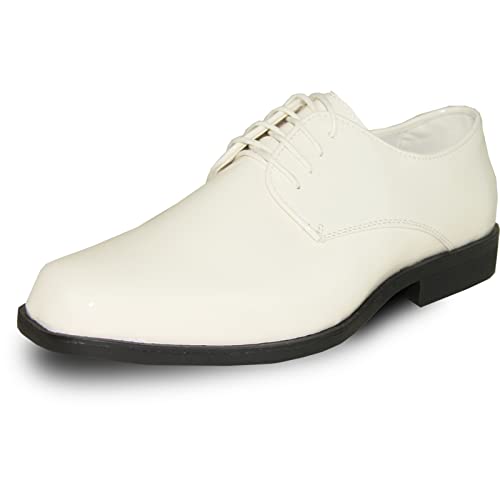 VANGELO Ivory Patent Tux Shoes