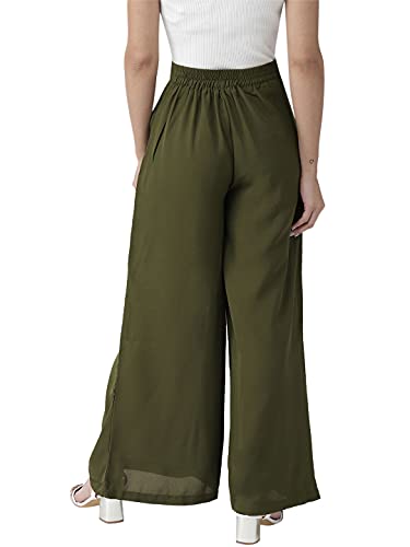 Image of Style Quotient Women Black Solid Flared Palazzos
