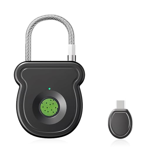 Fingerabdruck Schloss Fingerabdruck Vorhängeschloss Elektronik Klein Fingerprint Smart Lock Smart Schloss Wasserdicht kleines Smart Vorhängeschloss für Spind Gym Büro Haus Garten Schrank