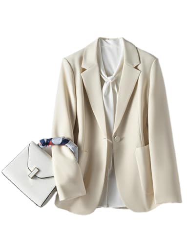 Blazer de costume femme à un seul bouton et revers à encoche pour dîner chic