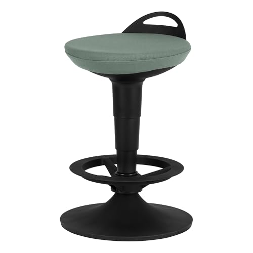 Image of Adjustable-Height Padded Lab Stool - Faded Denim