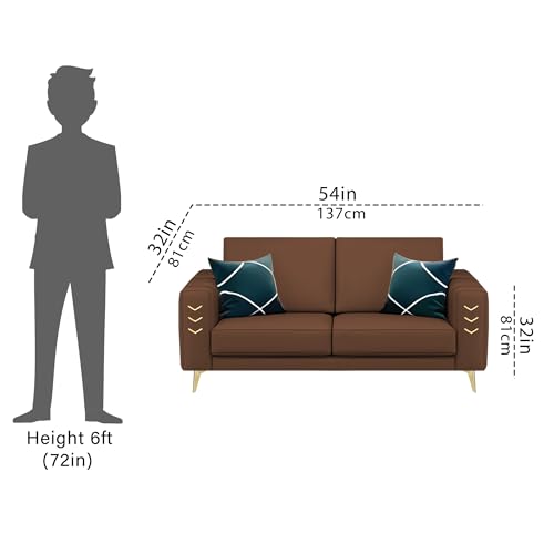 Image of Casaliving Falco 2 Seater Sofa Set for Living Room (Brown Fabric) Premium Fabric Sofa