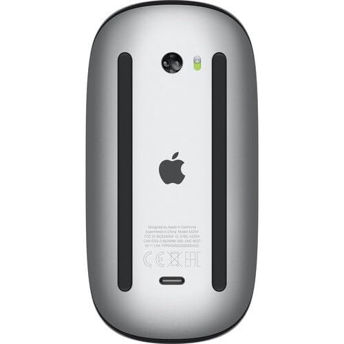 Image of Apple Magic Mouse with Multi-Touch Surface, ​​​​​​​Wireless, Touch Scroll, Bluetooth, Rechargeable, + USB-C Charge Cable + Apple 1 Year Limited Warranty (Mouse - Black)