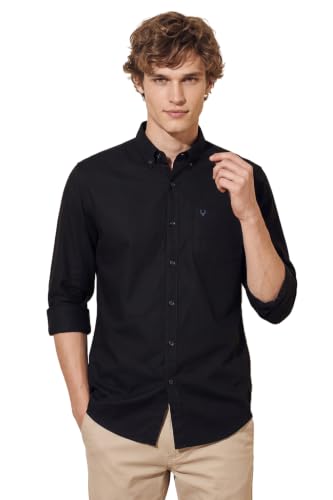 Image of Allen Solly Men's Cotton Buttoned Down Shirt | Classic Fit, Soft Breathable Fabric, Smart Casual & Office Wear