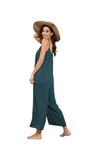 Image of BUENOS NINOS Women's V Neck Floral Maxi Dress Boho Printed Adjustable Spaghetti Strap Ethnic Beach Long Dress with Pockets