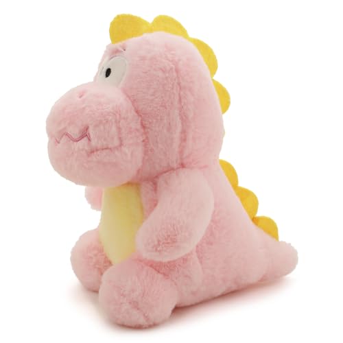 Image of Pink Dino Soft Toy for Kids with Cute Hug-Friendly Plush for Babies, Toddlers & Children Safe, Lightweight & Easy to Clean (25CM)