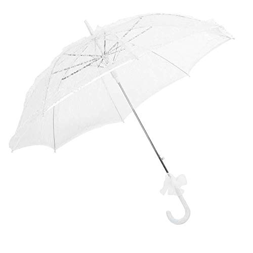 Rockyin Lady nuptiaux Dentelle Parapluie Parasol de soirée de Mariage Décor Photographie Prop Couleur Blanc Cover