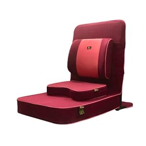 FOM (Friends of Meditation) extra großer Entspannender Meditations und Yoga Stuhl mit Rückenstütze und Meditationsblock kastanien