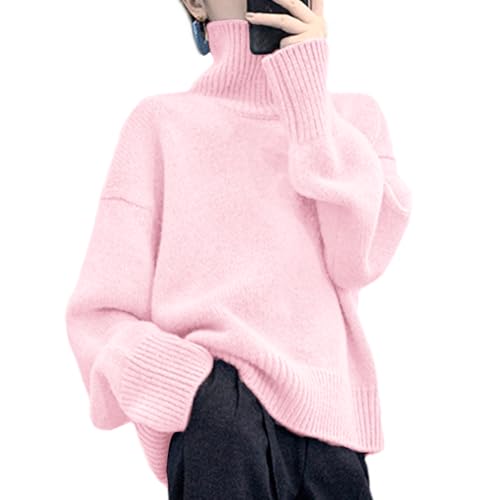 [Bidason] 進化 ニット リブ セーター タートル レディース ドロップショルダー ハイネック リブ プルオーバー ゆったり 可愛い 暖か 長袖 オシャレ 大人 カジュアル トップス 通勤 秋 冬のサムネイル