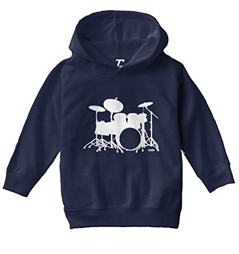 Tcombo Drum Silhouette - Musician Drummer Toddler/Youth Fleece Hoodie2