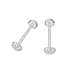 Set of 2 Clear Bioflex Tongue Ring Retainer Body Piercing with No-ceum Half Ball 14 Gauge 5/8"