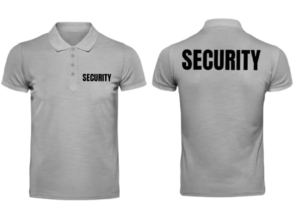 goobydooby Security Polo Collar T-Shirt | Half Sleeve Unisex Cotton Blend Uniform Tee | Comfortable Workwear for Staff & Guards | Black Security Printed Polo T-Shirt-picture-56