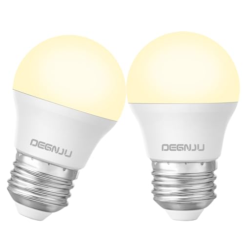 Image of DEGNJU LED Refrigerator Light Bulb, 40 Watt Equivalent, 120V, Fridge Light Bulb 2700K Soft White, A15 Appliance Bulb 5.5W for Freezer, 650LM, E26 Standard Base, 120V, Non-Dimmable, 2 Pack