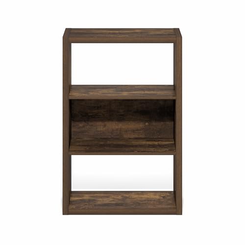 Image of Furinno Viola Book Shelf, 3-Tier Bookshelf, Extra Thick Frame Bookcase with Open Shelf, Open Back Design, 11.3 inch x 23.2 inch x 35.9 inch, for Living Room, Bedroom, Home Office, Amber Pine