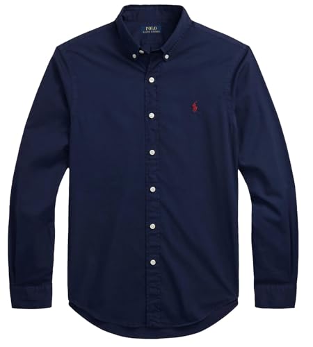 Polo Ralph Lauren Chemise Oxford classique à manches longues pour homme, Ralph Lauren Marine Française, Taille M