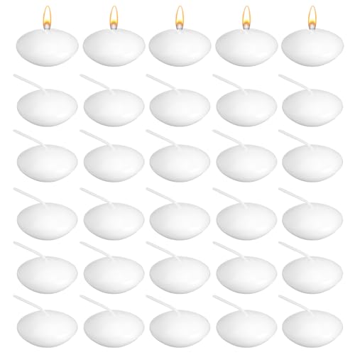 Floating Candles 30PCS Unscented Tealights Candles Romantic Warm Centrepiece Decoration Float in Water for White Wedding Valentine's Day Party Pool SPA Dinner Christmas Party Candlelight Dinner Use