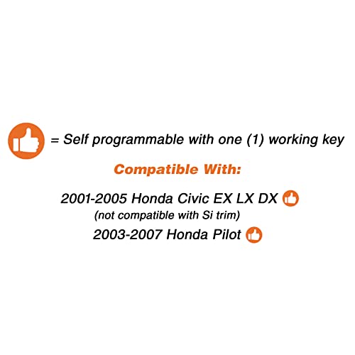 For 01-05 Honda Civic EX LX DX, 03-07 Honda Pilot Keyless Entry Remote Key Fob 3btn NHVWB1U521, NHVWB1U523, 72147-S5A-A01-2 PACK - Image 5