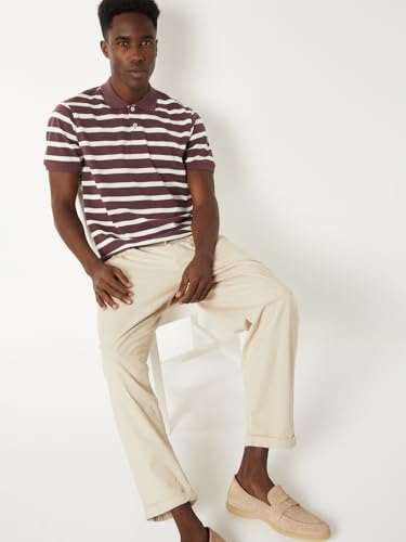 Image of Max Men's Half Sleeves Regular Fit Striped Polo T-Shirt