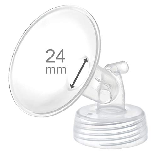 Image of Maymom Wide Neck Pump Part for Spectra S1 /S2 Pumps; Incl Wide Mouth Flange; Not Original Spectra Flange; Replaces Spectra Shield (One Flange Clear, 24 mm)