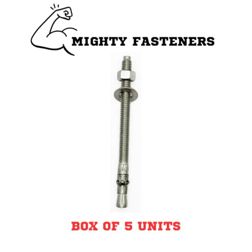 premium 316 stainless steel wedge anchor 3834-16 x 6  heavy duty corrosion resistant fastener for concrete and masonry applications 5 pack