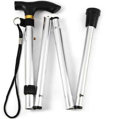 Dr Care4 Folding Sections Walking Stick (Silver)