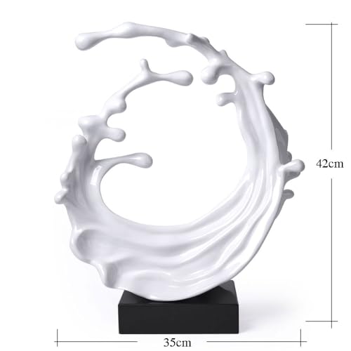 Figura Decorativa Abstracta Ola de Mar Blanca 16.5 pulg miniatura 5