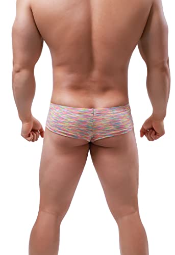 iKingsky Men's Colorful Cheeky Boxer Briefs Sexy Brazilian Back Mens Underwear Quick-dry Mini Cheek Thong Under Panties4