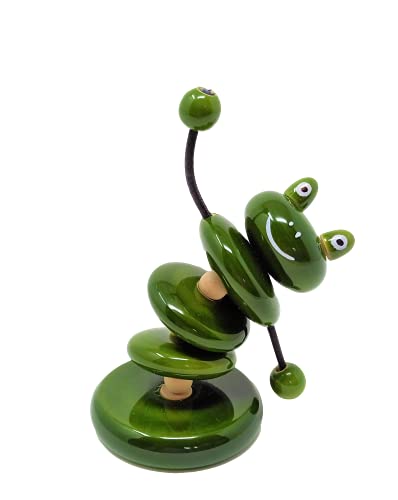 Image of A&A Kreative Wooden Jumbo Rattle Handcrafted for Toddler Kids Children (Frog)