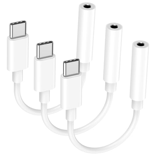 [MFi Certified] 3 Pack Headphone Adapter for iPhone 17,USB Type C to 3.5mm Female Headphone Jack Adapter Aux Audio Dongle Compatible with Apple iPhone 17/17Air/17Pro/16/16Pro/Pro/15/15 Pro/15 Pro Max