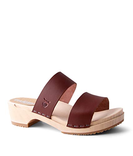 Sandgrens swedish wooden low heel clog sandals for women, us 7-7.…