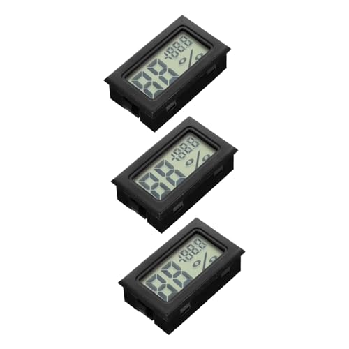 EXQUIMEUBLE 3個 ミニデジタル温湿計 室内用 温 湿管理 快適環境維持 コンパクト設計 ブラック表示