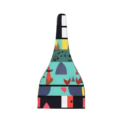 Newborn Baby Hat, Geometric Patterns Print Soft Top Knot Beanie Cap, Cute Baby Headwear for 0-6 Months Black2