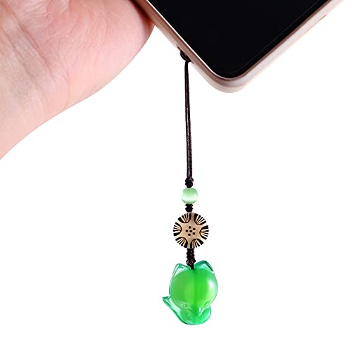Hemobllo Cell Phone Strap Cartoon Fox Phone Charm Key Chain Car Key Purse Pendant Hanging Pendants Decor Green #TOP1