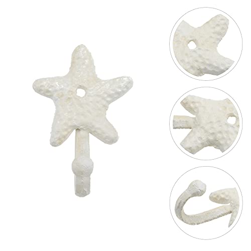 TOPBATHY 3pcs Decorative Hooks for Hanging, Cast Iron Star Fish Beach Themed Wall Hooks, Retro Coastal Wall Hanger Towel Holder for Bathrooms Kitchen Bedroom Hotel Pool Coats - Image 9